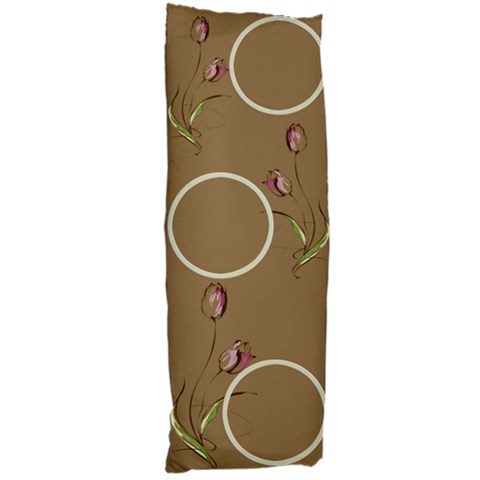 Beige Tulip Body Pillow (2 Sided) By Deborah Front