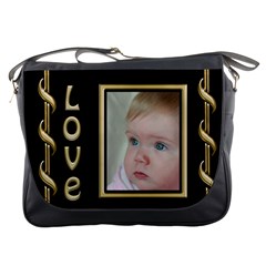 Love Black And Gold Messenger Bag