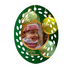 Green Christmas Filigree Oval Ornament - Ornament (Oval Filigree)