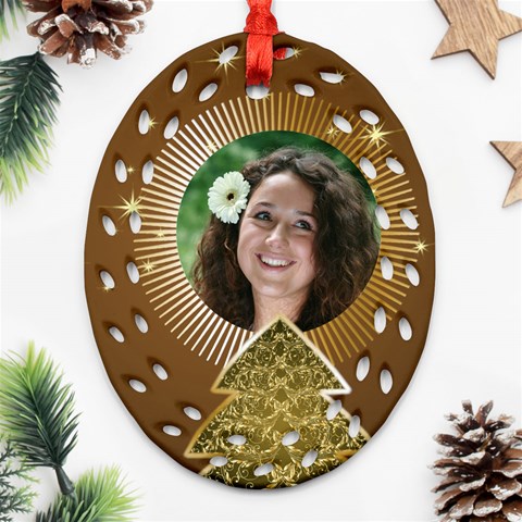 My Star Filigree Oval Ornament By Deborah Front