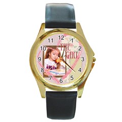  the girl - Round Gold Metal Watch