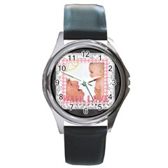 with love - Round Metal Watch