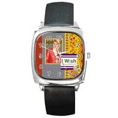 happy day - Square Metal Watch