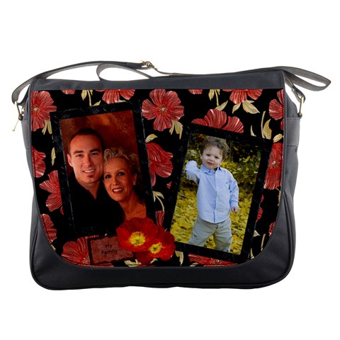 Red Poppy Messenger Bag By Deborah Front