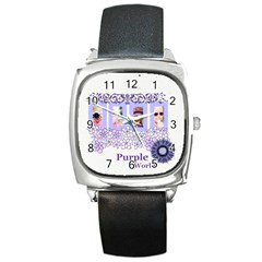 purple world - Square Metal Watch