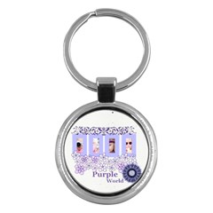 purple world - Key Chain (Round)