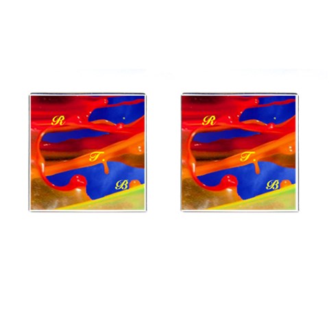 Color Splash Cufflinks By Kim Blair Front(Pair)