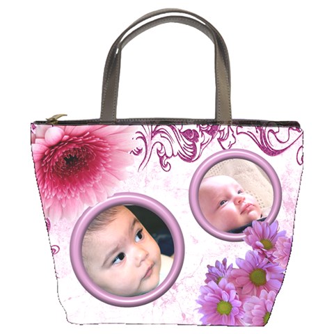 Mums Flowers Bucket Bag By Deborah Front