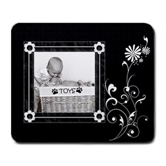 Pretty Black and White Large Mousepad