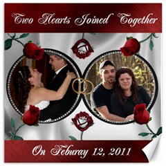 Two Hearts Wedding Canvas 12 x 12 - Canvas 12  x 12 