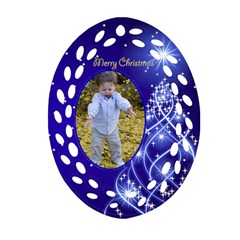 Christmas Filigree Ornament 2 (2 sided) - Oval Filigree Ornament (Two Sides)
