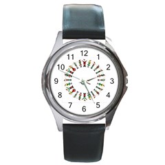 happy people  - Round Metal Watch