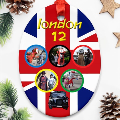 My London Oval Ornament 2 By Deborah Front