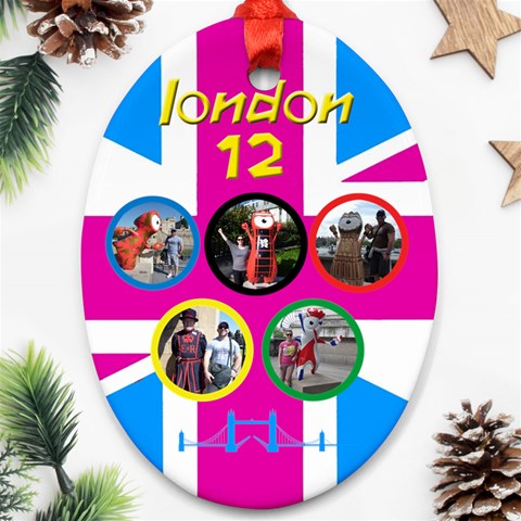 Mylondon Oval Ornament (2 Sided) By Deborah Front