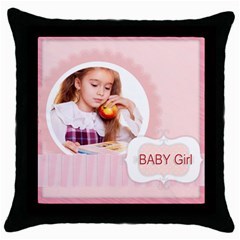 baby girl - Throw Pillow Case (Black)