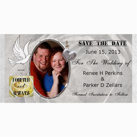 Save The Date  By Renee 8 x4  Photo Card - 6