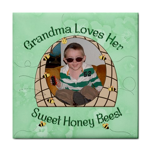 Grandma Loves Her Honey Bees Tile Coaster By Chere s Creations Front