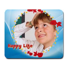 happy life - Large Mousepad