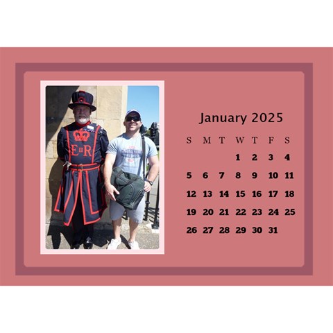 Shades Of Red Desktop Calendar (8 5x6) By Deborah Jan 2025