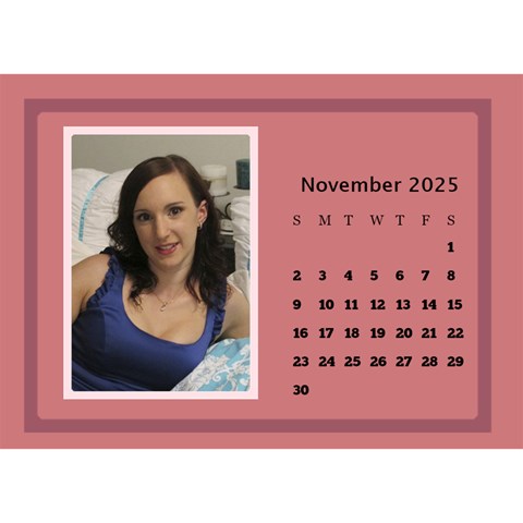 Shades Of Red Desktop Calendar (8 5x6) By Deborah Nov 2025