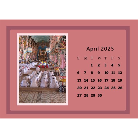 Shades Of Red Desktop Calendar (8 5x6) By Deborah Apr 2025