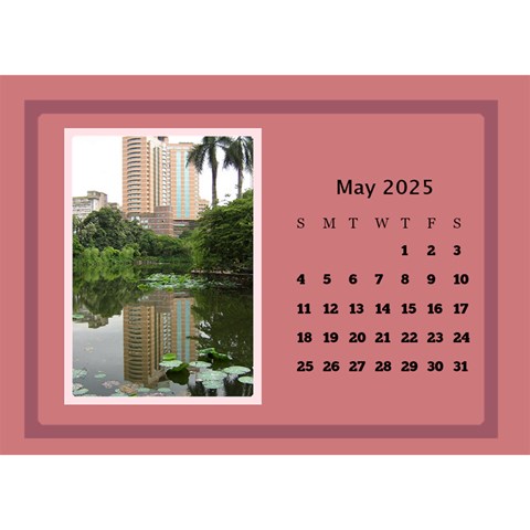 Shades Of Red Desktop Calendar (8 5x6) By Deborah May 2025