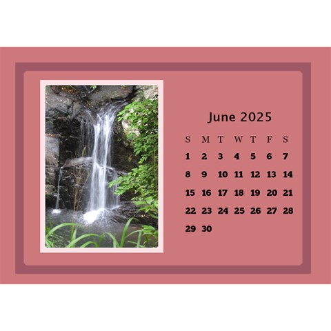 Shades Of Red Desktop Calendar (8 5x6) By Deborah Jun 2025