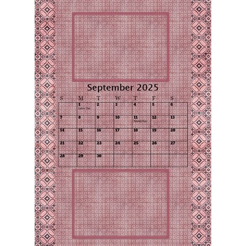 Tones Of Red Desktop Calendar By Deborah Sep 2025