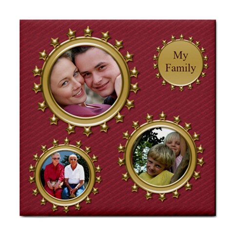 My Family Tile Coaster By Deborah Front