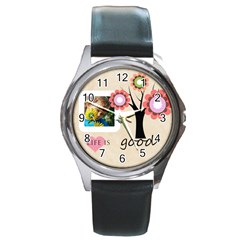 life is good - Round Metal Watch