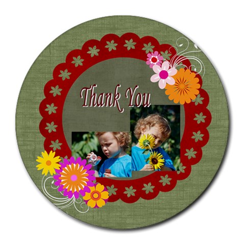 Thank You By Jacob 8 x8  Round Mousepad - 1