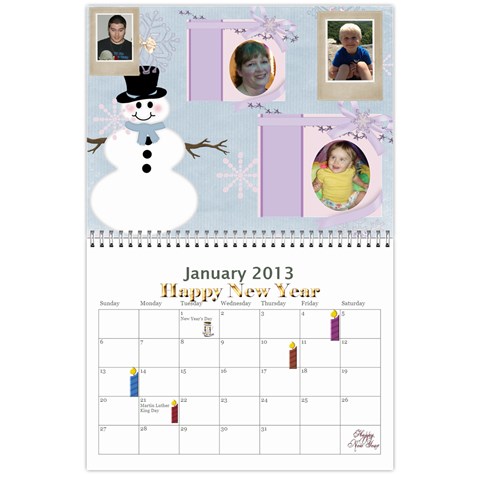 2013 Calendar By Loralie Jan 2013