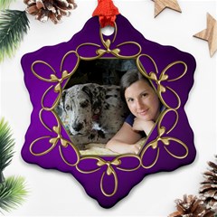 Purple And Gold Snowflake  Ornament (2 Sided)