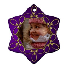 Purple And Gold Snowflake Ornament