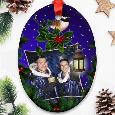 Chrismas Cheer Oval Ornament (2 Sided) By Deborah Back