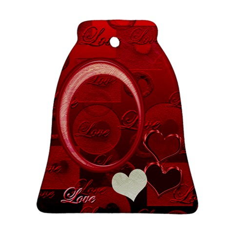 Love Red Bell Ornament By Ellan Front