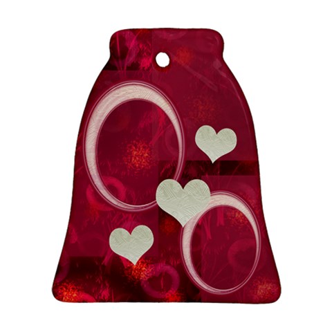 Love Pink Bell Ornament By Ellan Front