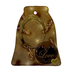 Love Gold Wedding Bell Ornament - Ornament (Bell)