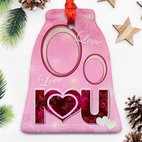 I Heart You Love Bell Ornament By Ellan Front