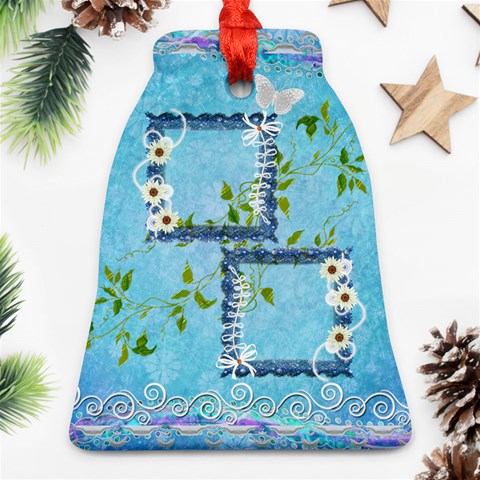 Spring Blue Love Bell Ornament By Ellan Front