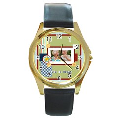 life is great - Round Gold Metal Watch