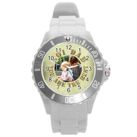 No 1 Dad Round Plastic Sport Watch Large By Deborah Front