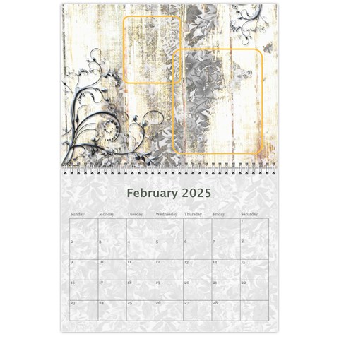 Weathered Floral 2025 Calendar By Catvinnat Feb 2025