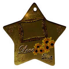 Gold Love Sunflower star ornament - Ornament (Star)