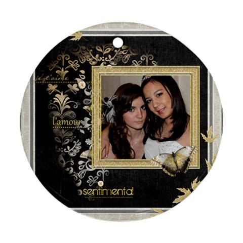 L amour  2 Single Sided Ornament By Catvinnat Front