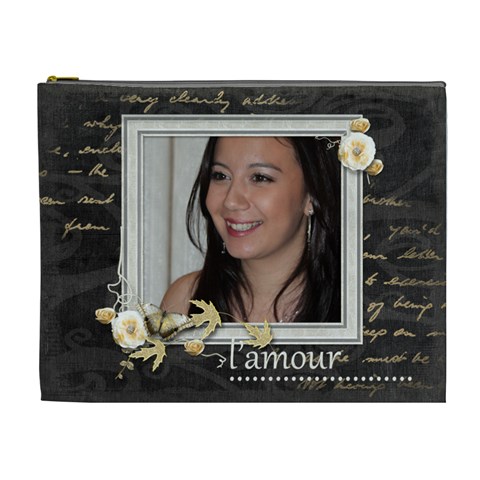 L amour Extra Large Cosmetics Bag By Catvinnat Front