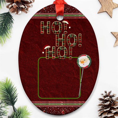 Ho Ho Ho Oval Ornament By Lil Front