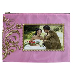Pink and Gold Cosmetic Bag XXL (7 styles) - Cosmetic Bag (XXL)