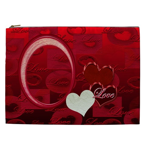 I Heart You Red Xxl Cosmetic Case By Ellan Front