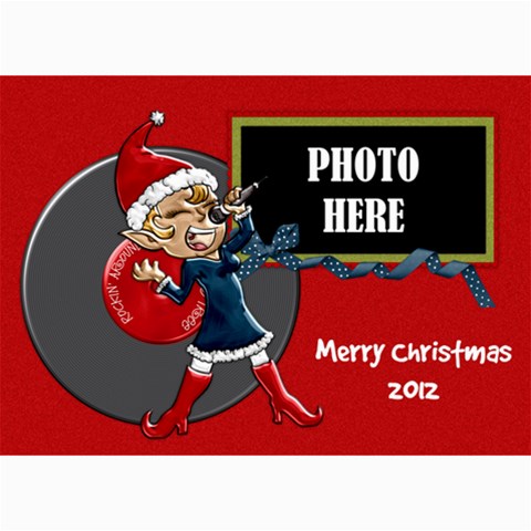 Rockin  Around The Christmas Tree 5x7 Card 3 By Lisa Minor 7 x5  Photo Card - 1